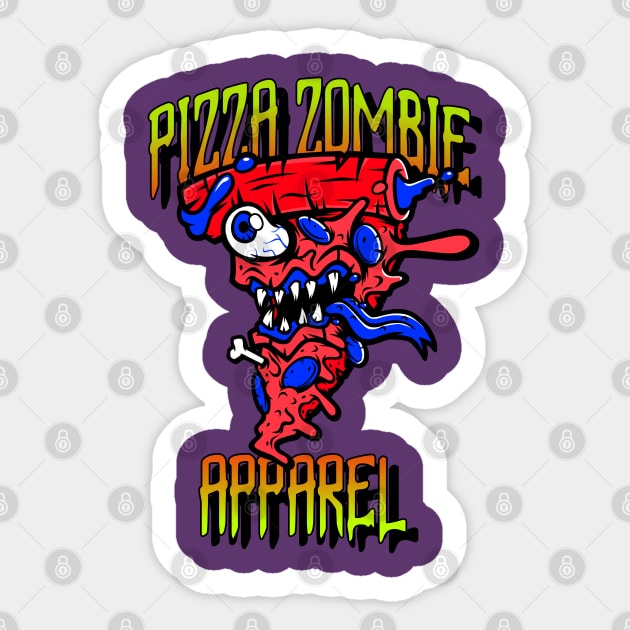 Pizza Zombie Sticker by PizzaZombieApparel